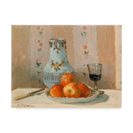 Camille Pissarro 'Still Life With Apples And Pitcher' Canvas Art,35x47